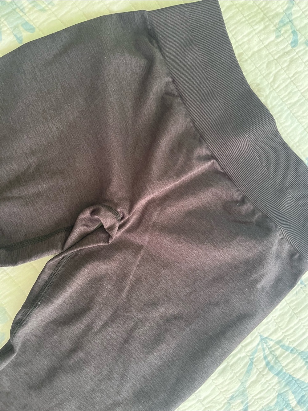 Aurola black Ribbed Waist Lounge Leggings